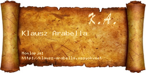 Klausz Arabella névjegykártya